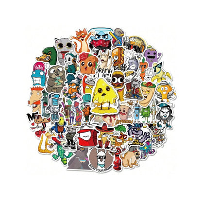 50PCS Cartoon Pop Culture Graffiti Stickers Exquisite, Fashionable, Creative DIY Journal Decorations Suitable for Cups, Helmets, Skateboards, and Stationery Cases