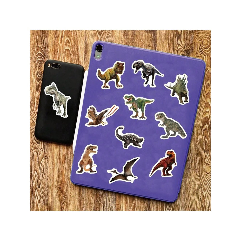 50PCS Jurassic Dinosaur Cartoon Doodle Stickers Exquisite, Stylish, Creative Decorative Decals for Handbooks Suitable for Skateboards, Refrigerators, Laptops, and Stationery Boxes