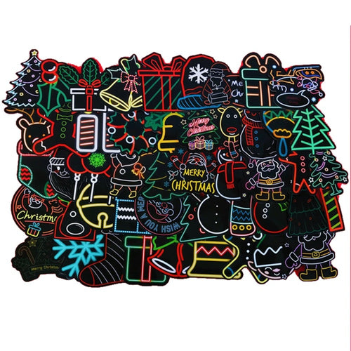 50PCS Christmas Decoration Elements Doodle Stickers for Helmets, Laptops, Water Bottles, Skateboards, Stationery Boxes, and Desktop Decor