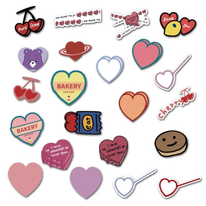 44PCS Algebraic Affection Stickers - Geometric Heart Equation Decals for Mathematical Romance Logs, Coordinate System Love Maps & Algorithmic Intimacy Projects