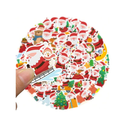 50PCS Cartoon Santa Claus Doodle Stickers Exquisite, Stylish, and Creative DIY Decorative Decals for Notebooks Perfect for Suitcases, Desks, Laptops, and Stationery Boxes
