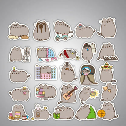 50PCS Cute Cartoon Chubby Cat Doodle Stickers Perfect for Phone Cases, Skateboards, Water Bottles, Helmets, Guitars, and Stationery Boxes Exquisite Creative Decorative Decals