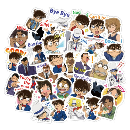 50PCS Classic Anime Detective Conan Doodle Stickers Perfect for Suitcases, Helmets, Skateboards, Laptops, Stationery Boxes Exquisite Desktop Decals