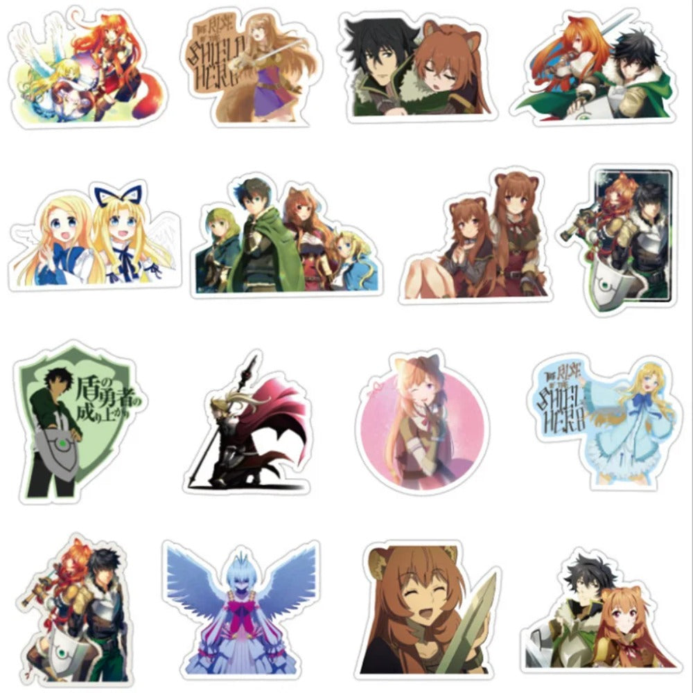 50PCS The Rising of the Shield Hero Cartoon Doodle Stickers Perfect for phone cases, laptops, skateboards, water bottles, helmets, pencil cases, and as exquisite desktop decorations or journal embellishments.