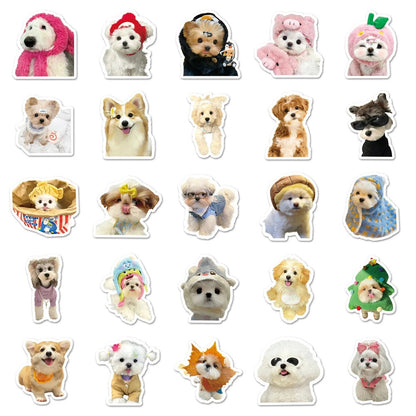100PCS Cute Dog Doodle Stickers, Bulk Cartoon Puppy Vinyl Decals for Dog Lovers, Planners, and Scrapbooks