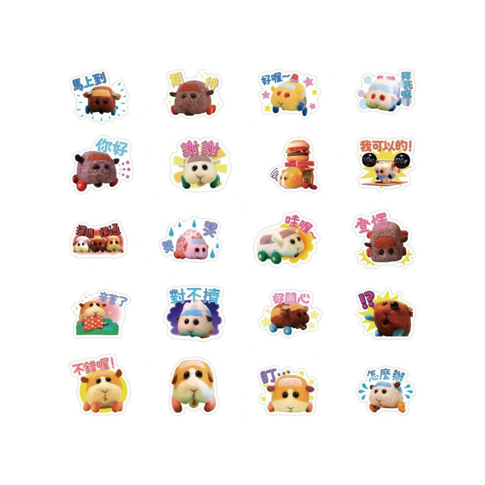 40PCS Cartoon Guinea Pig Doll Doodle Stickers Exquisite, Fashionable, Creative DIY Journal Decorations Suitable for Cups, Helmets, Skateboards, and Stationery Cases