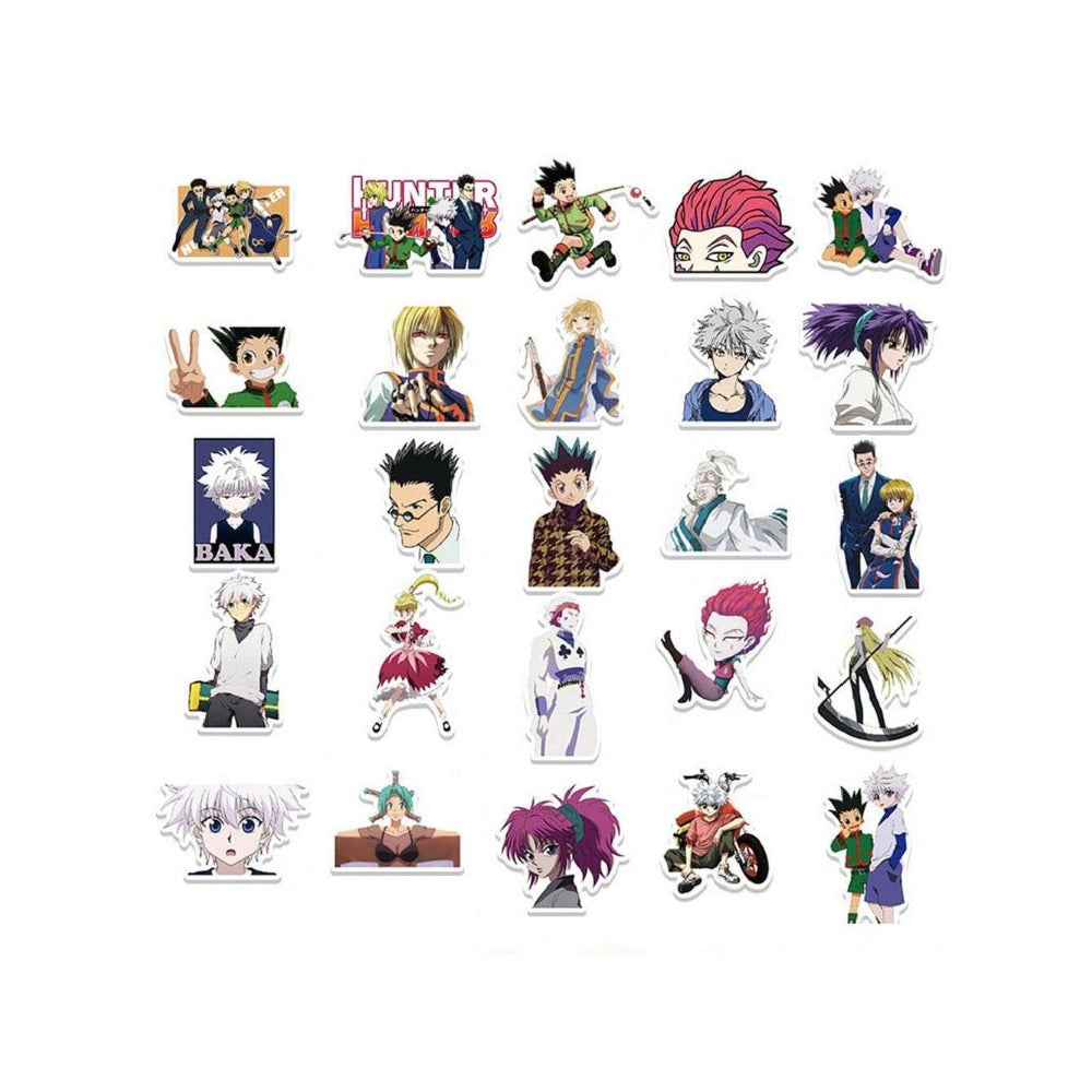 50PCS Japanese Anime HUNTERxHUNTER Doodle Stickers Exquisite and Stylish DIY Creative Decorative Decals Suitable for Suitcases, Laptops, Skateboards, Water Bottles, and Stationery Cases