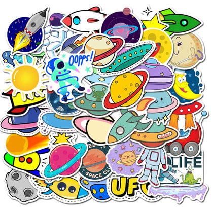 50PCS Space Astronaut Stickers - Solar System Decals for Laptop, Water Bottle, Kids Room & Science Teacher Gifts