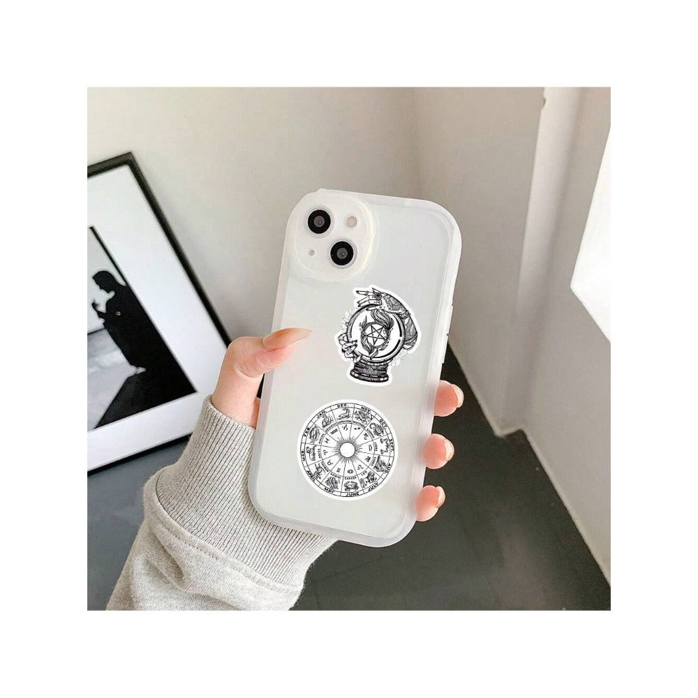 50PCS Cartoon Mystery Astrology Doodle Stickers Exquisite, Fashionable, Creative DIY Journal Decorations Suitable for Skateboards, Laptops, Water Bottles, and Stationery Cases