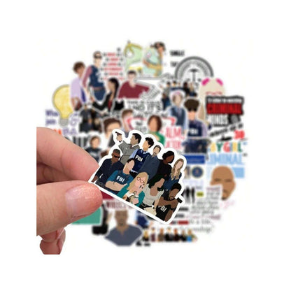 50PCS Criminal Psychology Film & TV Doodle Stickers Exquisite, Fashionable, Creative DIY Journal Decorations Suitable for Diaries, Suitcases, Laptops, Phone Cases, and Stationery Boxes