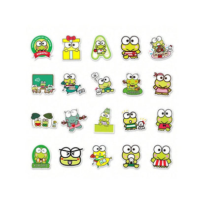 50PCS Adorable Big-Eyed Frog Cartoon Doodle Stickers Exquisite, Fashionable, Creative DIY Planner Decor Decals Perfect for Mugs, Helmets, Skateboards, and Stationery Cases