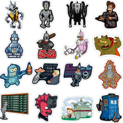 50PCS Cartoon Flying into the Future Graffiti Stickers Exquisite, Fashionable, Creative DIY Decorative Stickers for Notebooks Perfect for Cups, Helmets, Skateboards, and Stationery Cases