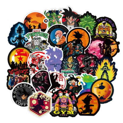 50PCS Cartoon Anime Dragon Ball Doodle Stickers Perfect for Skateboards, Luggage, Laptops, Water Bottles, Helmets, Stationery Boxes Elegant Desktop Decor & Journal Adhesive Decals