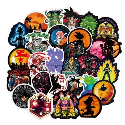 50PCS Cartoon Anime Dragon Ball Doodle Stickers Perfect for Skateboards, Luggage, Laptops, Water Bottles, Helmets, Stationery Boxes Elegant Desktop Decor & Journal Adhesive Decals