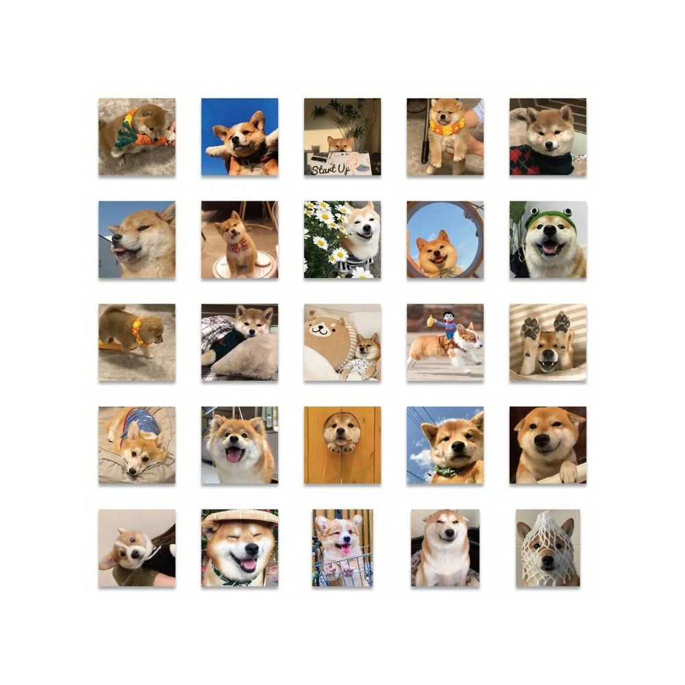 55PCS Adorable Corgi & Shiba Inu Animal Doodle Stickers Exquisite, Fashionable, Creative DIY Journal Decorations Suitable for Water Bottles, Helmets, Skateboards, and Stationery Cases