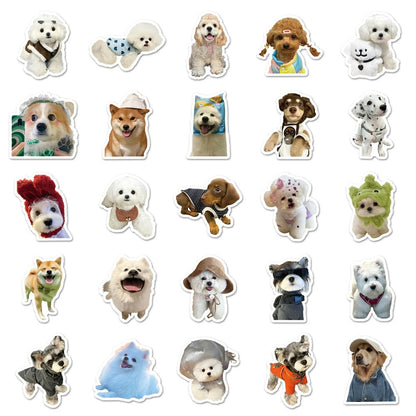 100PCS Cute Dog Doodle Stickers, Bulk Cartoon Puppy Vinyl Decals for Dog Lovers, Planners, and Scrapbooks