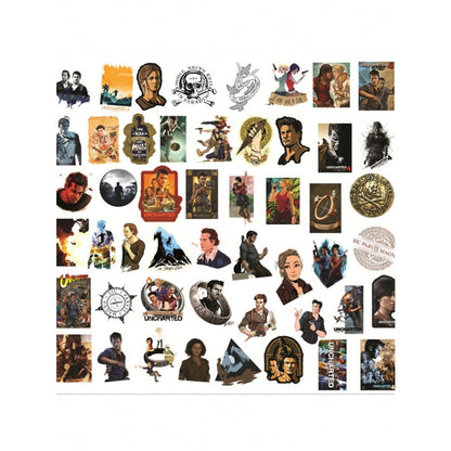 50PCS Uncharted Game Graffiti Stickers - Exquisite, Stylish, Creative DIY Journal Decor Decals for Cups, Helmets, Skateboards, Refrigerators, and Stationery Boxes