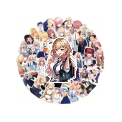50PCS Anime Dress-Up Dolls Falling in Love Graffiti Stickers Exquisite Fashion Creative DIY Decorative Decals Suitable for Luggage, Laptops, Skateboards, Water Bottles, Stationery Cases, and Desktops