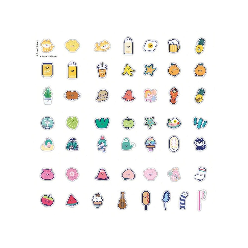 100PCS Korean Instagram-Worthy Girly Doodle Stickers Exquisite Fashion Creative DIY Decorative Decals Perfect for Skateboards, Cars, Helmets, Laptops, and Stationery Boxes