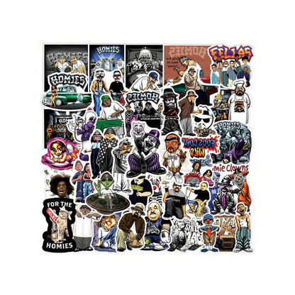 50PCS Homies Cartoon Graffiti Stickers Exquisite, Fashionable, Creative DIY Journal Decorations Suitable for Suitcases, Laptops, Skateboards, Helmets, Guitars, and Stationery Cases