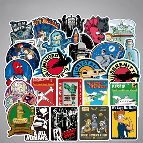 50PCS Cartoon Flying into the Future Graffiti Stickers Exquisite, Fashionable, Creative DIY Decorative Stickers for Notebooks Perfect for Cups, Helmets, Skateboards, and Stationery Cases