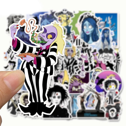 50PCS Cartoon Anime Edward Series Doodle Stickers for Suitcases, Trolley Handles, Skateboards, Guitars, Water Bottles, Stationery Cases, and Desktop Decor