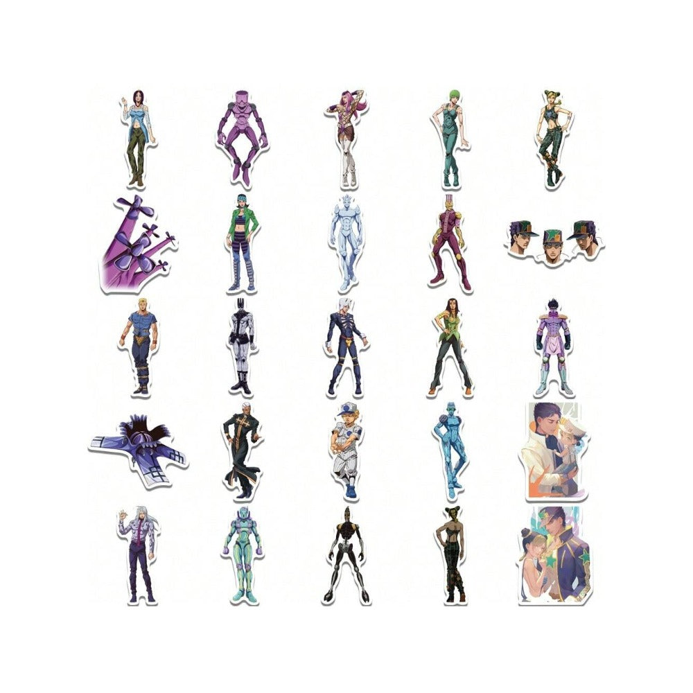 50PCS Japanese Manga JOJO's Bizarre Adventure Anime Character Roleplay Doodle Stickers Exquisite and Stylish DIY Decorative Decals Suitable for Luggage, Laptops, and Stationery Cases