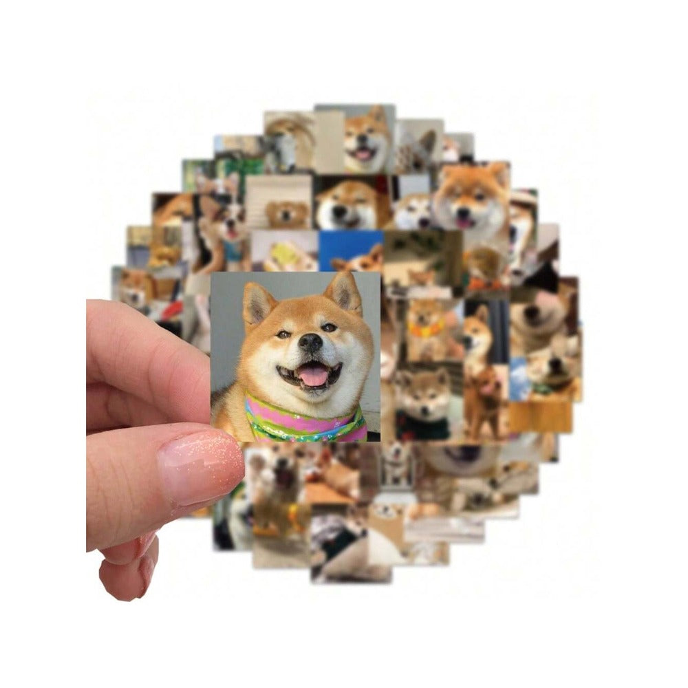 55PCS Adorable Corgi & Shiba Inu Animal Doodle Stickers Exquisite, Fashionable, Creative DIY Journal Decorations Suitable for Water Bottles, Helmets, Skateboards, and Stationery Cases