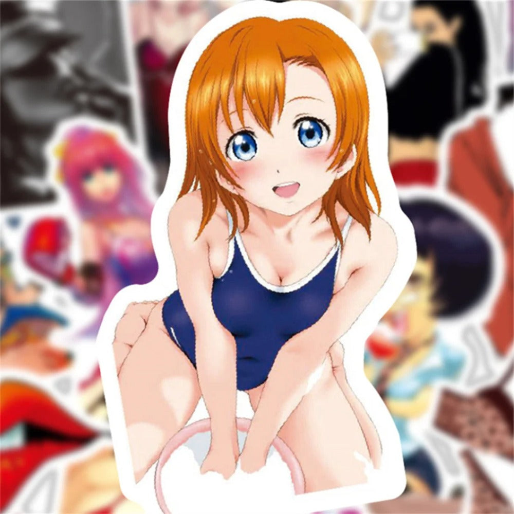 50PCS Cartoon Sexy Anime Girl Doodle Stickers Exquisite Fashion Creative DIY Journal Decorative Decals Suitable for Mugs, Helmets, Skateboards, Refrigerators, Stationery Boxes