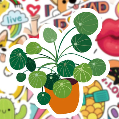 50PCS Adorable Cartoon Girly-Style Fresh & Cute Doodle Stickers Perfect for Suitcases, Refrigerators, Water Bottles, Skateboards, Guitars Exquisite Creative Desktop Decor Decals