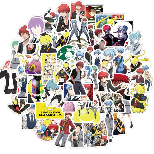 50PCS Assassination Classroom Stickers - Anime Teacher Decals for Laptops, Notebooks, School Supplies & Manga Fan Gifts