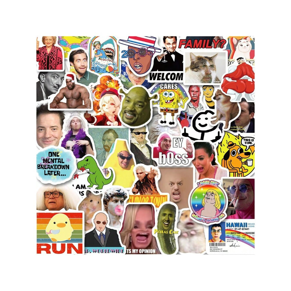 50PCS TV Parody Sticker Series: Stylish Creative DIY Decals for Suitcases, Laptops, Stationery Boxes, and Desktops