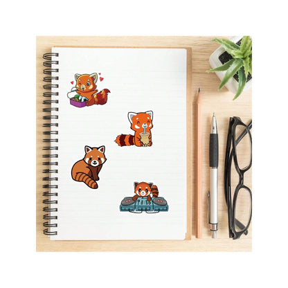 50PCS Cartoon Cute Raccoon Doodle Stickers Exquisite, Fashionable, Creative DIY Decorative Sticker Art Perfect for Notebooks, Refrigerators, Skateboards, Suitcases, Laptops, Stationery Boxes, and Desktops