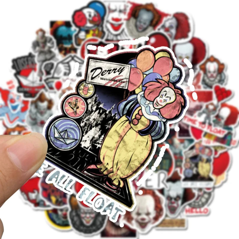 50PCS Classic Horror Movie Joker Graffiti Stickers Exquisite DIY Personalized Decorative Decals Suitable for Skateboards, Water Bottles, Helmets, and Stationery Cases