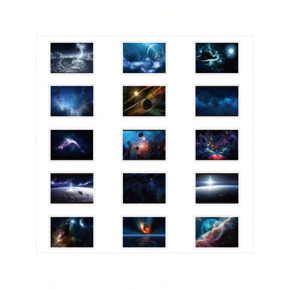 50PCS Dreamy Starry Sky Series Doodle Stickers Space Travel Cartoon Scenery Suitable for Skateboards, Guitars, Water Bottles, Helmets, Stationery Boxes, Desktop Decorations