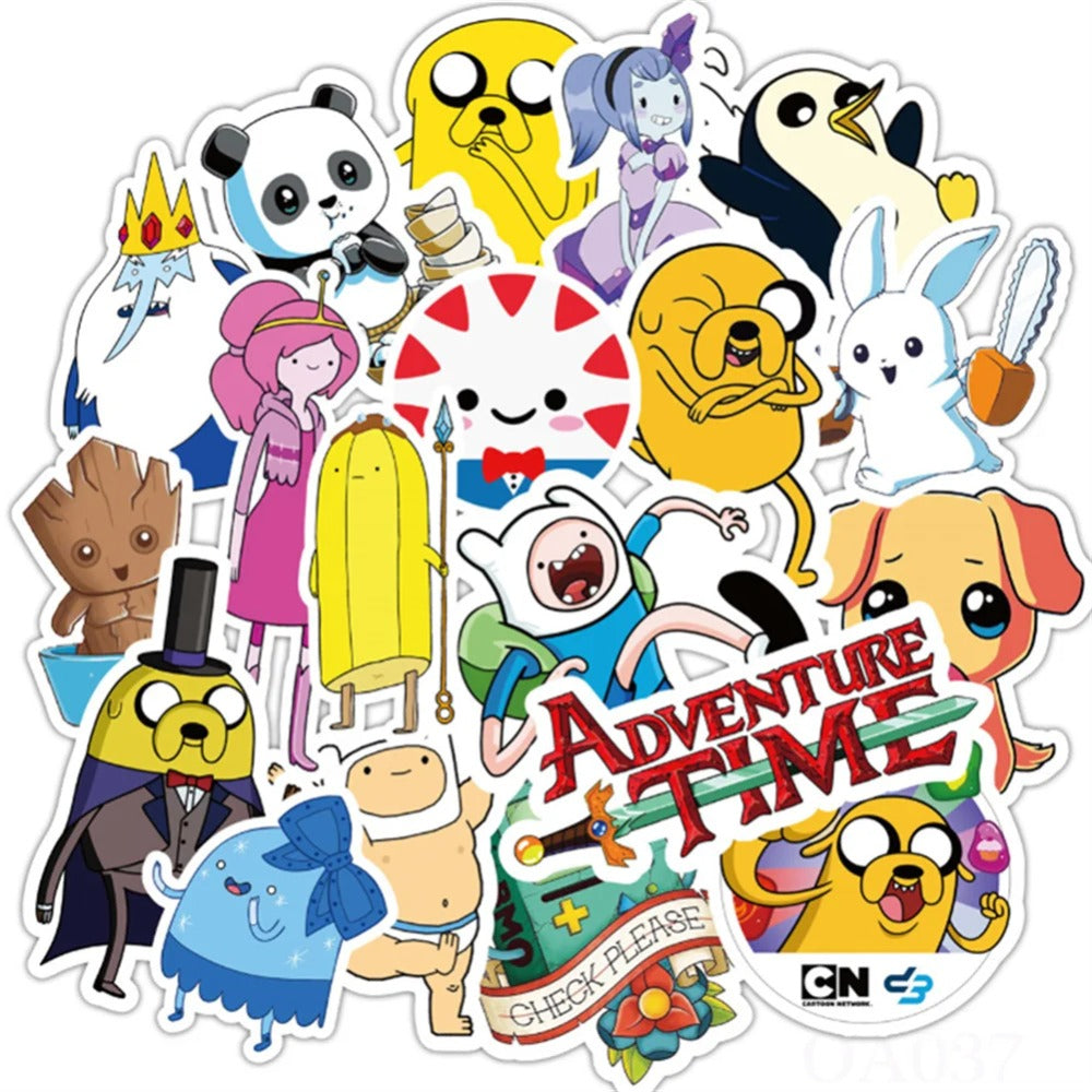 50PCS Anime Cartoon Adventure Doodles Stickers Exquisite, Fashionable, Creative DIY Journal Decorations Suitable for Mugs, Helmets, Skateboards, Refrigerators, Stationery Boxes