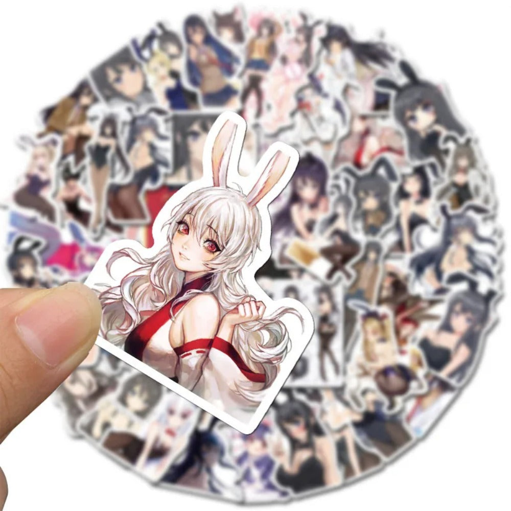 50PCS Mai Sakurajima Deconstructed Stickers - Anime Archetype Study Decals for Character Analysis Journals, Narrative Therapy & Fandom Semiotics Projects