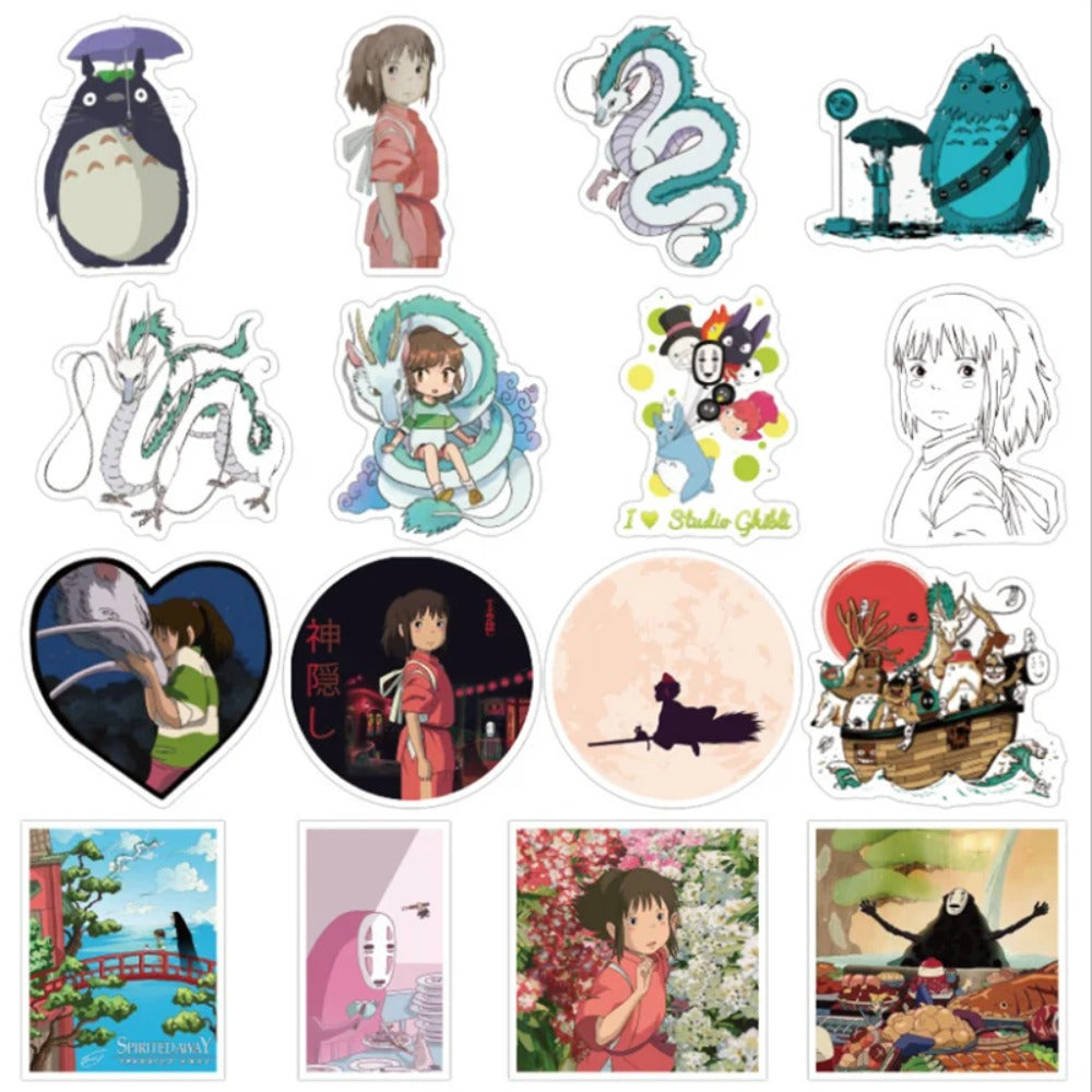 50PCS Adorable Spirited Away Anime Doodle Stickers for Skateboards, Laptops, Water Bottles, Stationery Cases, and Creative Journaling