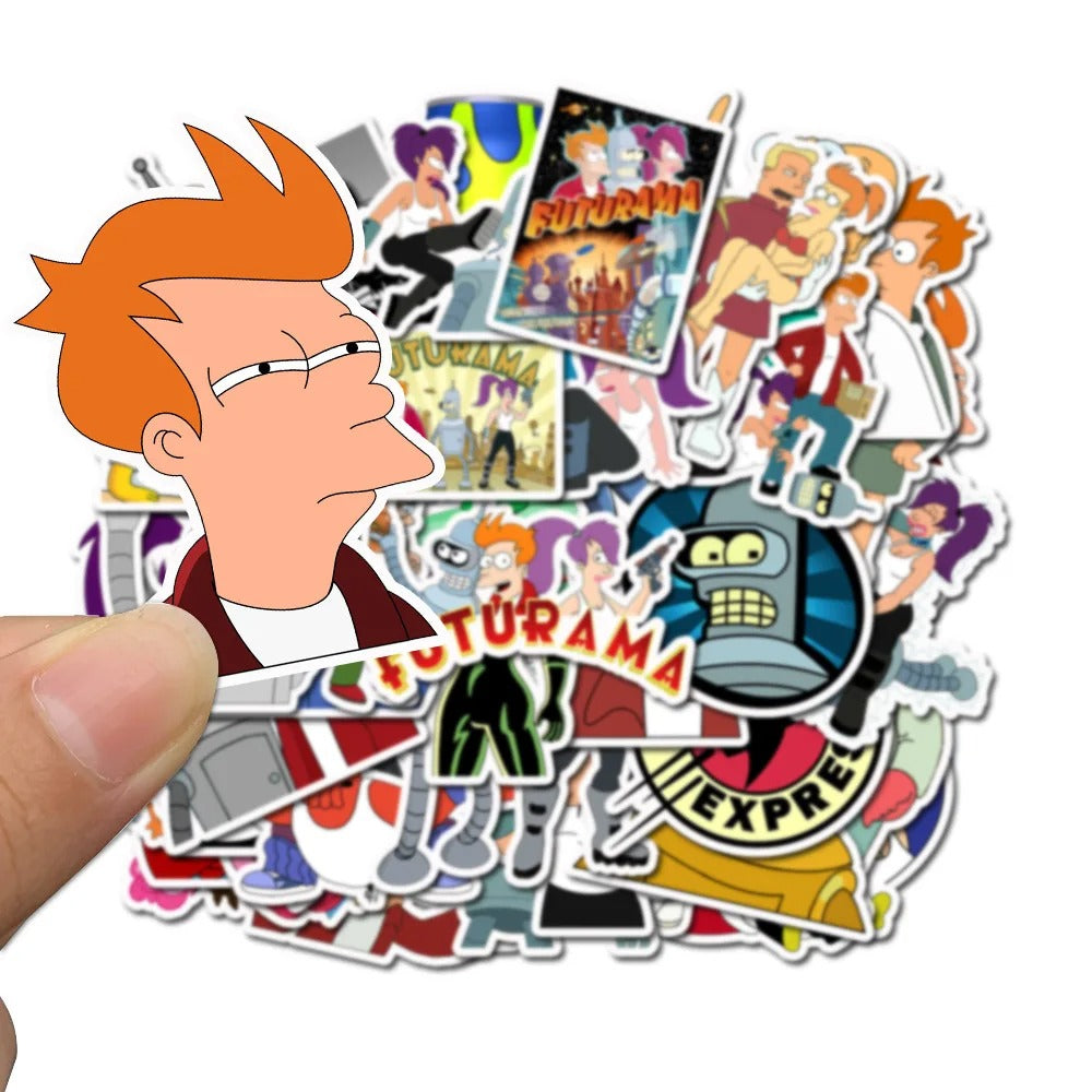 50PCS Cartoon Anime Fly Out Future Graffiti Stickers Exquisite Cartoon Character Decorative Decals Suitable for Skateboards, Water Bottles, Helmets, Guitars, Stationery Boxes, and Desktops