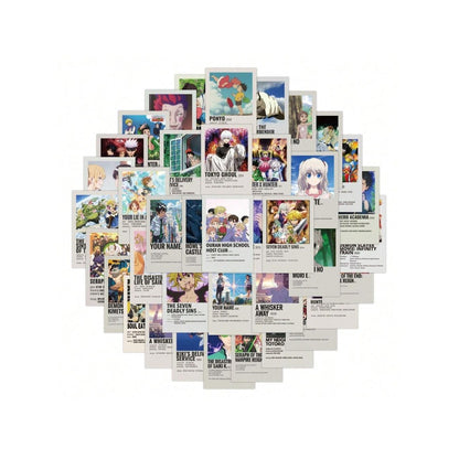 50PCS Anime Character Poster-Style Doodle Stickers Exquisite, Fashionable, Creative DIY Journal Decorations Suitable for Cups, Helmets, Skateboards, and Stationery Cases