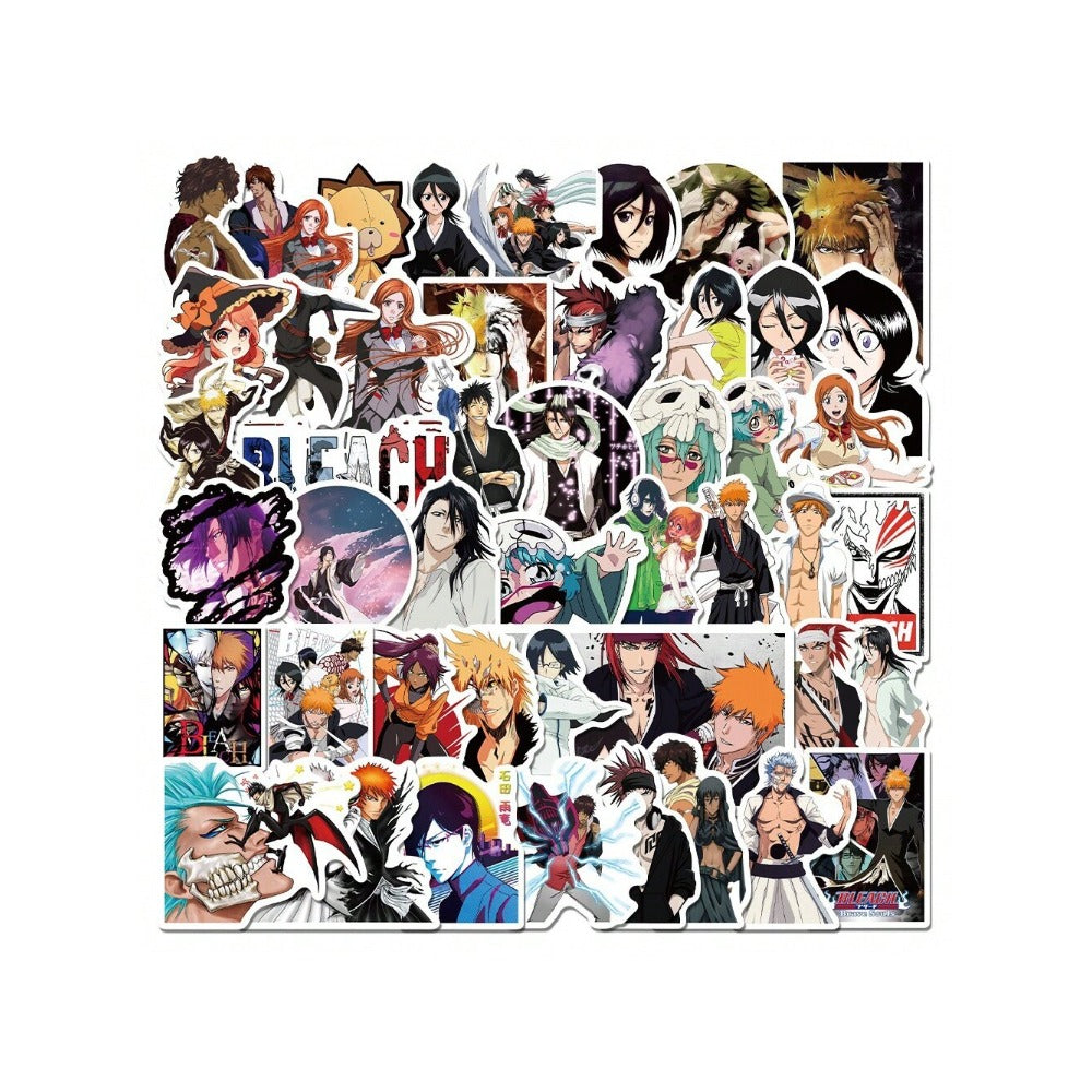 50PCS Japanese Anime Classic Bleach: Thousand-Year Blood War Doodle Stickers Exquisite Creative DIY Journal Decorative Decals Suitable for Suitcases, Laptops, Water Bottles, Helmets, and Stationery Cases