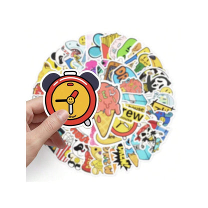 54PCS Cartoon Pop Art Pattern Doodle Stickers Exquisite Creative DIY Journal Decorative Decals Suitable for Water Bottles, Computers, Suitcases, Refrigerators, Stationery Boxes, and Desktops