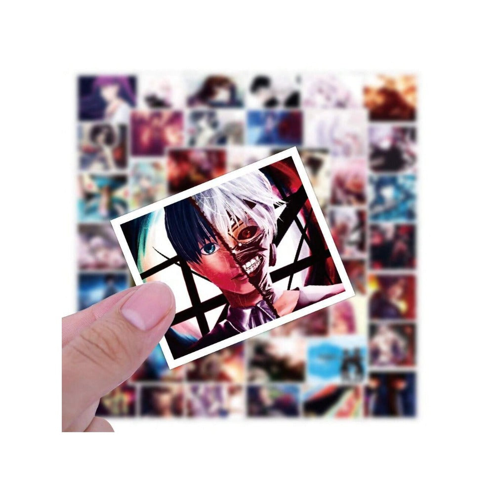 50PCS Classic Anime Tokyo Ghoul Doodle Stickers Exquisite, Fashionable, Creative Decorative Stickers for Handbooks Suitable for Luggage, Laptops, Diaries, Stationery Boxes, and Desktops