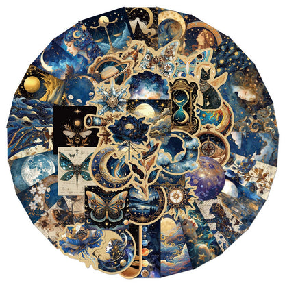 50PCS Cartoon Cosmic Vortex Series Doodle Stickers Creative and Exquisite Decorative Stickers for Notebooks Suitable for Guitar Notebooks, Luggage, Water Bottles, and Stationery Cases