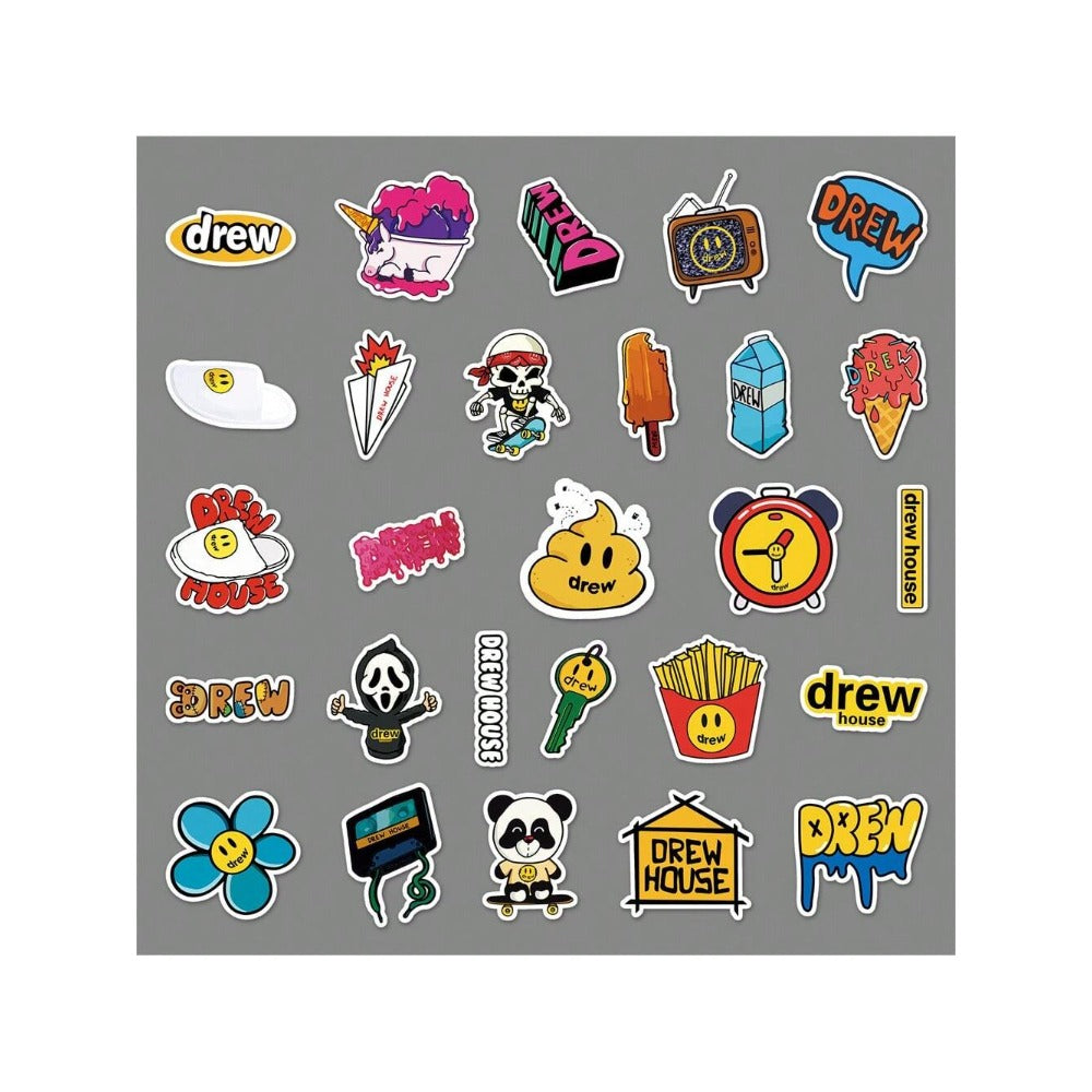 54PCS Cartoon Pop Art Pattern Doodle Stickers Exquisite Creative DIY Journal Decorative Decals Suitable for Water Bottles, Computers, Suitcases, Refrigerators, Stationery Boxes, and Desktops