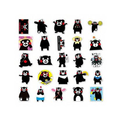 50PCS Cute Kumamon Theme Doodle Stickers Exquisite, Fashionable, Creative DIY Decorative Decals Suitable for Luggage, Laptops, Phone Cases, Mugs, and Stationery Boxes