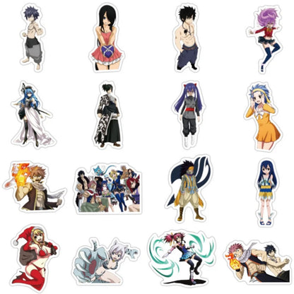 50PCS Japanese Anime Fairy Tail Cartoon Doodle Stickers for Suitcases, Laptops, Phones, Skateboards, Stationery Boxes, and Desktop Decor