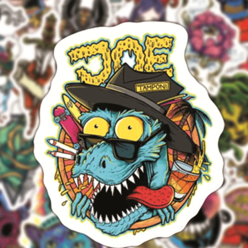 50PCS Spooky Halloween Horror Skeleton Graffiti Stickers Gothic Exquisite Fashion Creative DIY Journal Decor Decals Suitable for Cups, Helmets, Skateboards, and Stationery Cases