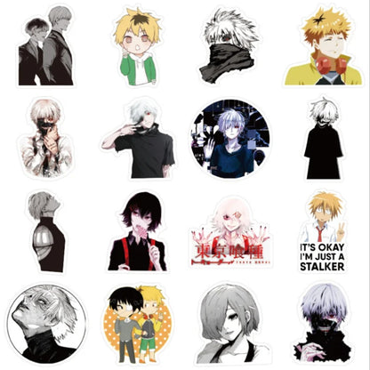 50PCS Tokyo Ghoul Anime Doodle Stickers for Suitcases, Laptops, Skateboards, Stationery Cases, and Desktop Decor