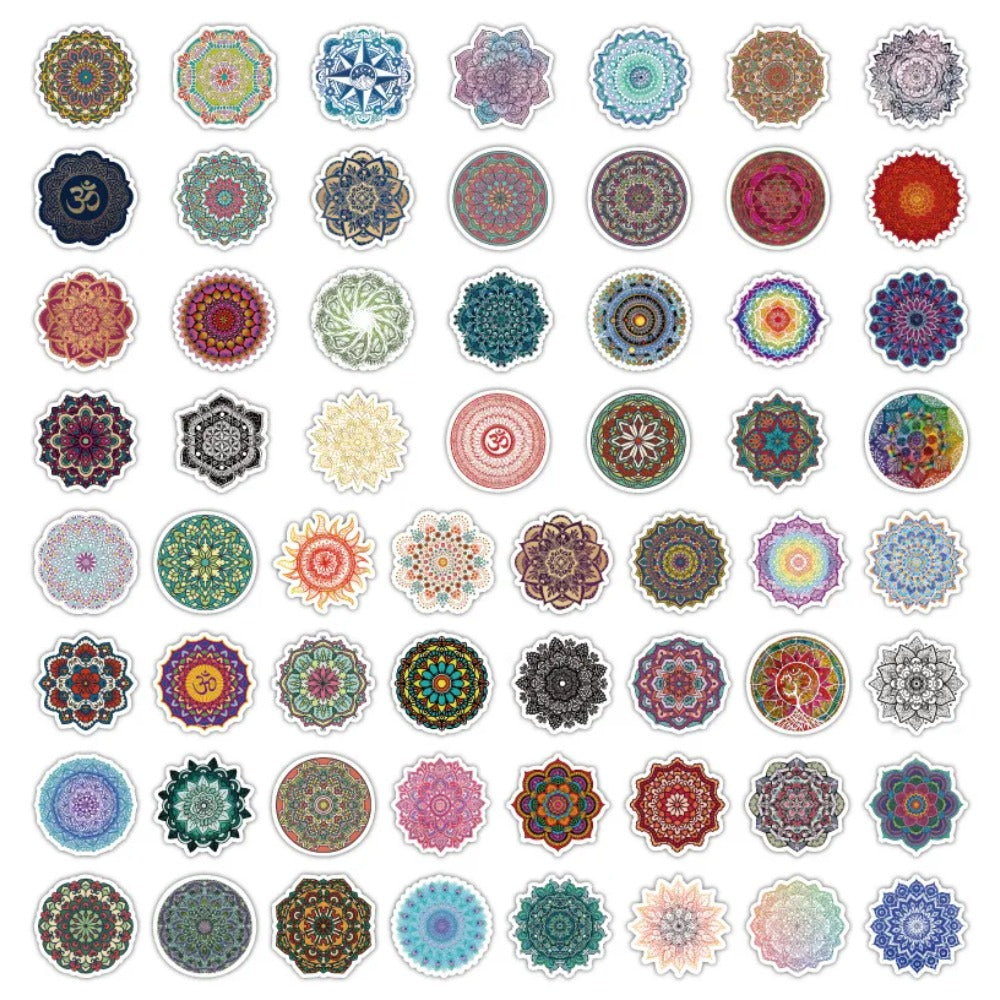60PCS Mandala of Entropy Stickers - Chaos Containment Decals for Cognitive Diffusion Logs, Mental Scattering Maps & Information Overload Sanctuaries